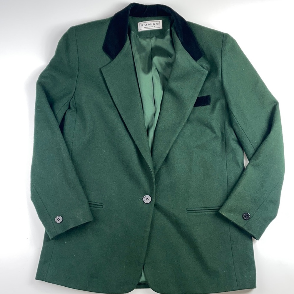 Pierre Dumas Forest Green Blazer with Black Trim